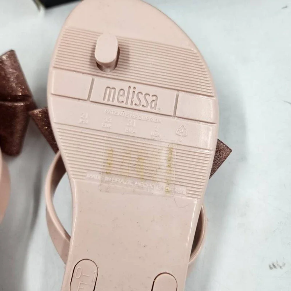 Mel Dreamed By Melissa Harmonic Bow Flip Flop Girl's EU 33/US 2 Light Pink